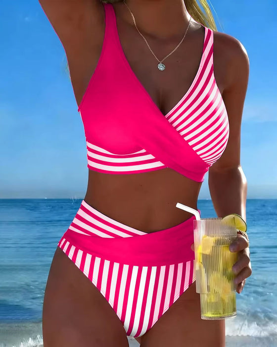 Bikini Korsrandig Tryckt