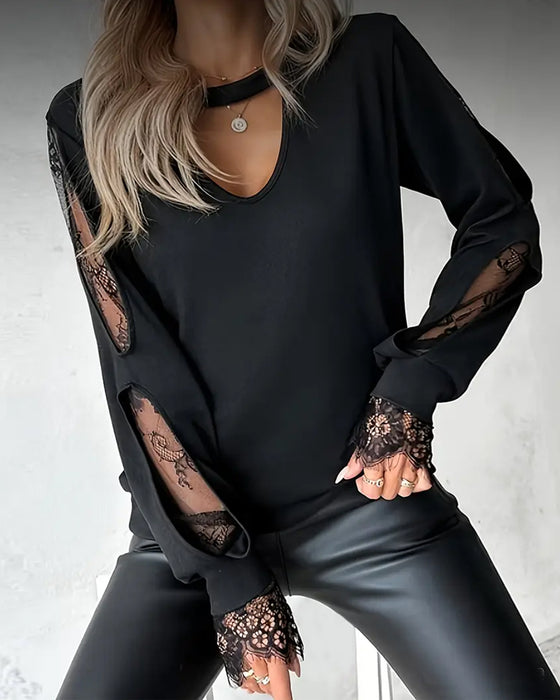 Sexig Topp med Spetsknyting