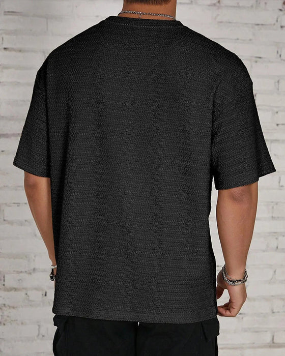 T-Shirt Herr Solid Färg Andas Kort Ärm