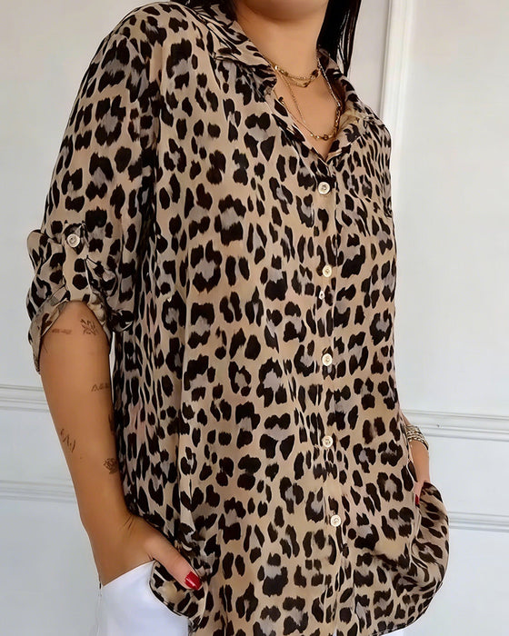 Blusar Leopardmönstrade Mode