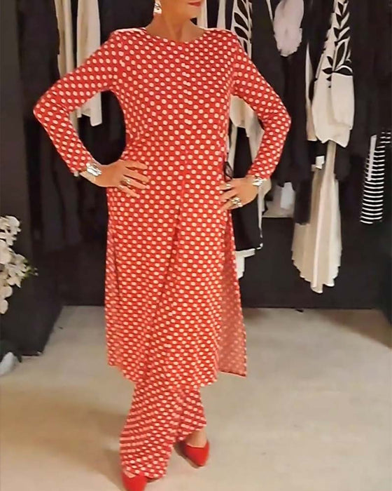 Elegant prickig slitskostym