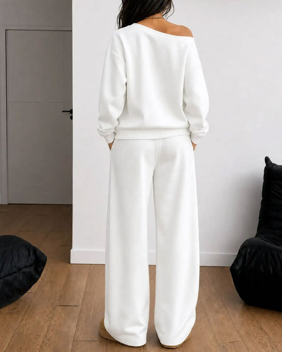 Set En Axel Ledig Sweatshirt Långa Byxor