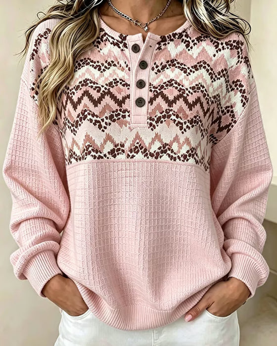 Sweatshirt Rundhals Våffla Casual
