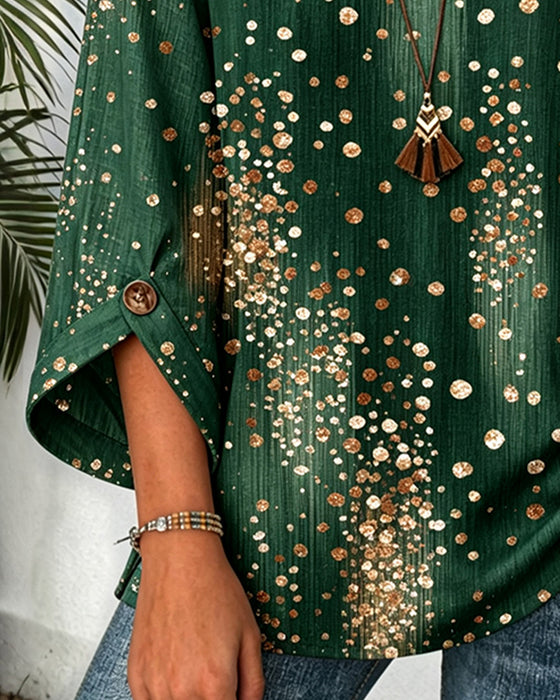 Blus Rundhalsad Polka Dot