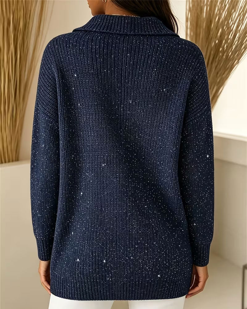 Pullover Slag Lång Ärm Lat