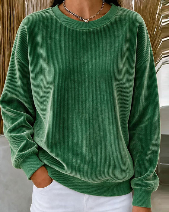 Sweatshirt Corduroy Rund Hals