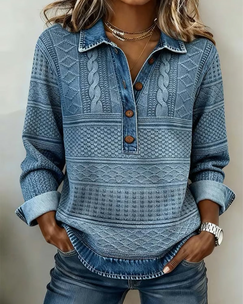 Tröja Modern Halvknäppt Slag