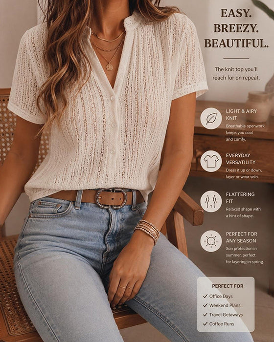 Blus Urklipp Cardigan Kortärmad