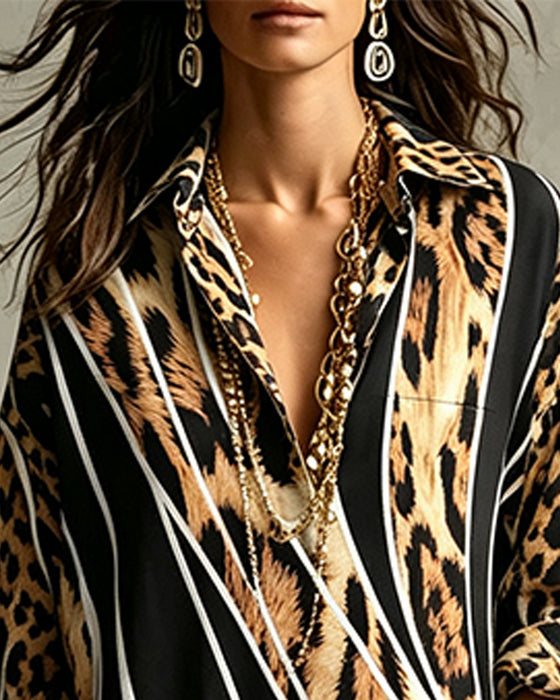 Klädning Leopard Diagonal Rand Slag