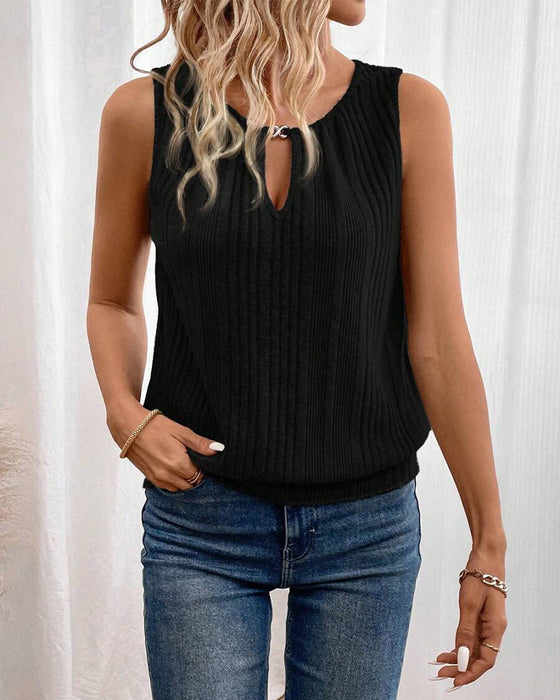 Tanktop Med Fyrkantig Hals och Texturerad Design