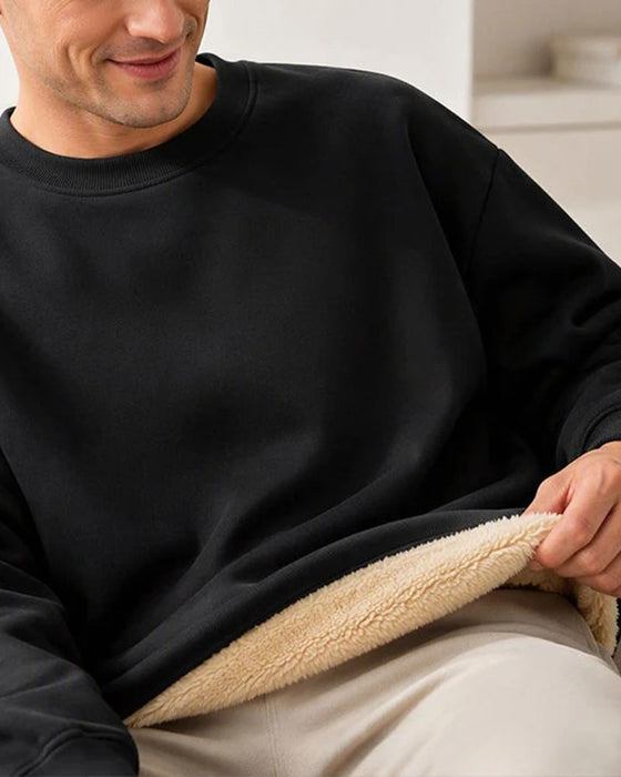Sweatshirt Rundhalsad Solid Herr