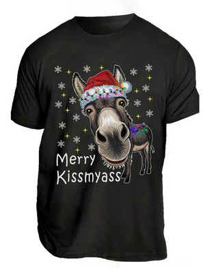 Unisex T-Shirt Jul Rolig Tryck Kort Ärm