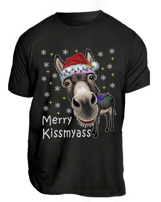 Unisex T-Shirt Jul Rolig Tryck Kort Ärm