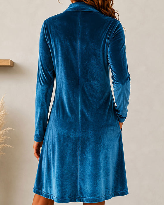 Klädning Knapp Solid Casual