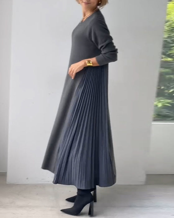 Elegant långärmad veckad tröja