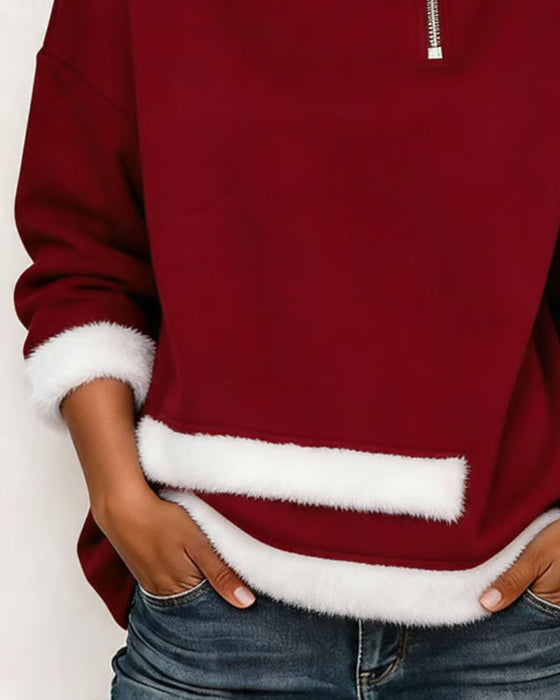 Sweatshirt Fleece Halv Dragkedja