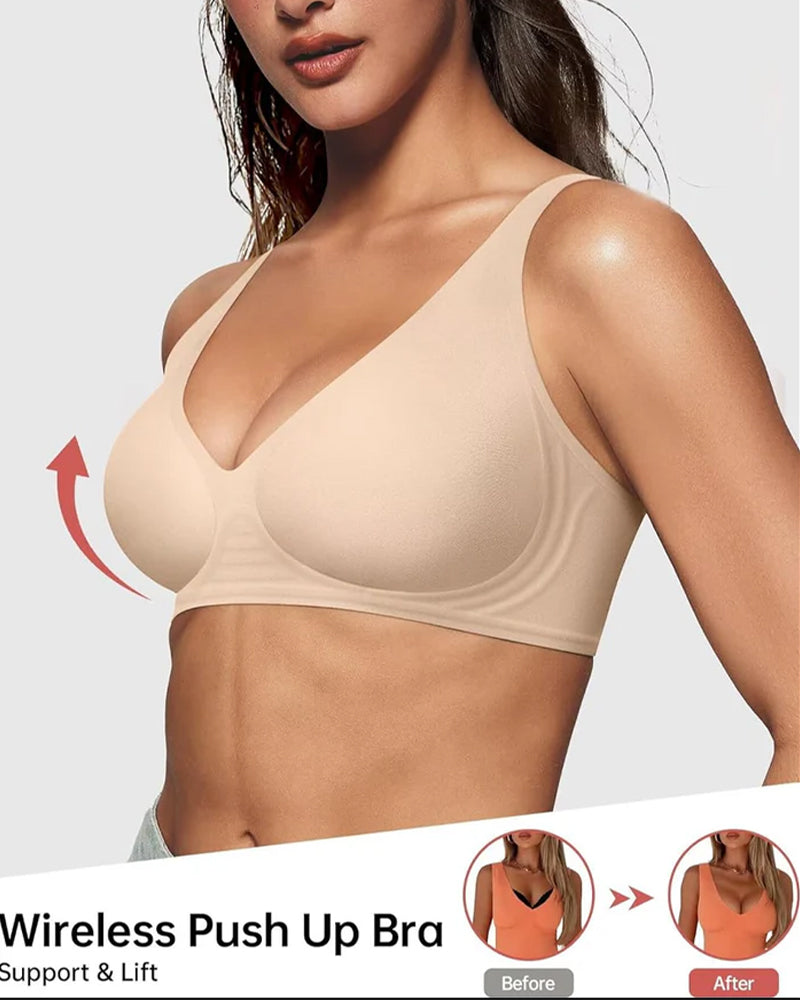 Sömlös Push-Up Bh Utan Bygel Med Hög Komfort