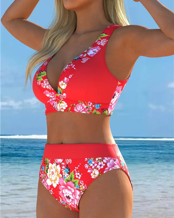 Bikini Två - delig Strand Floral Print