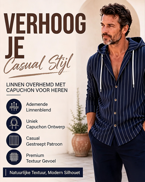Skjorta Herr Randig Hoodie