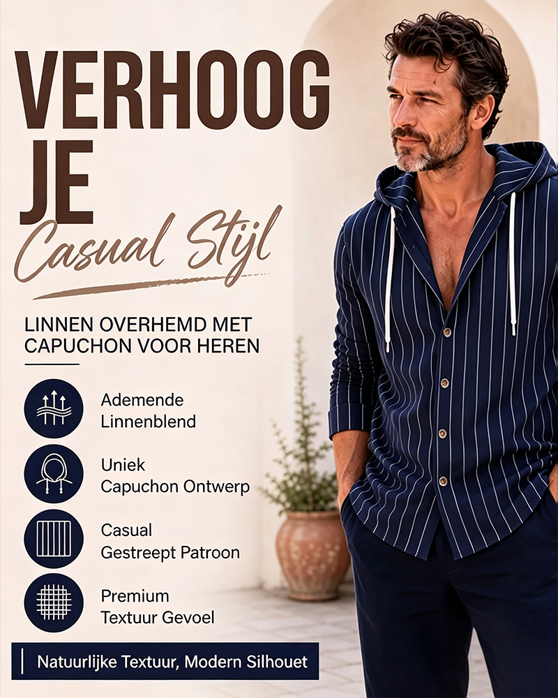 Skjorta Herr Randig Hoodie