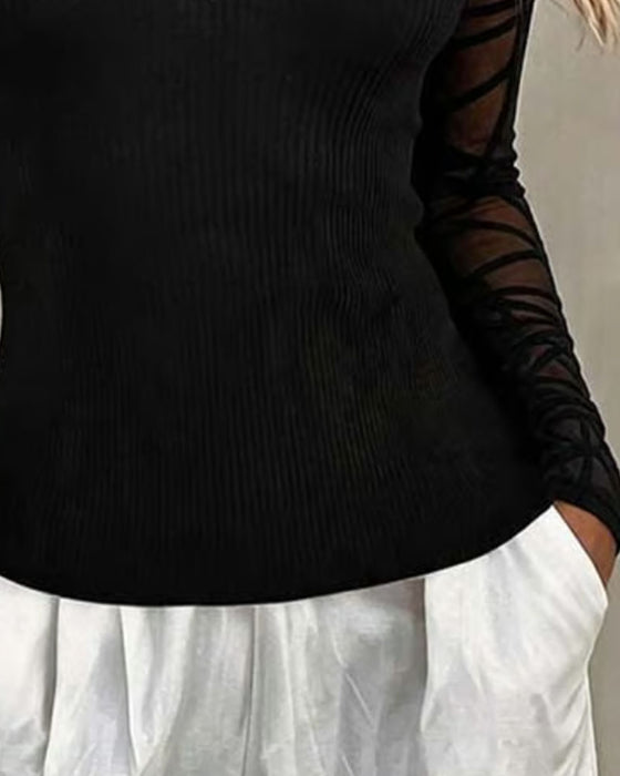 Topp Polokrage Patchwork Trendig