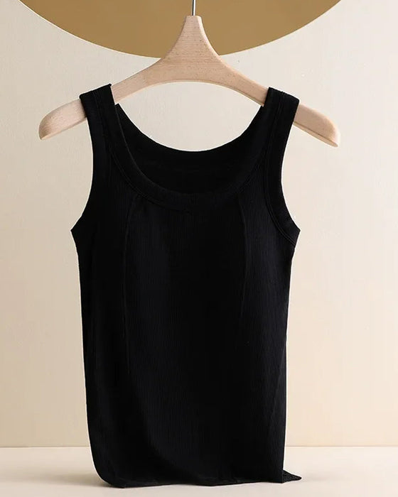 Cami‑Topp Solid Färg Med Inbyggd Bh
