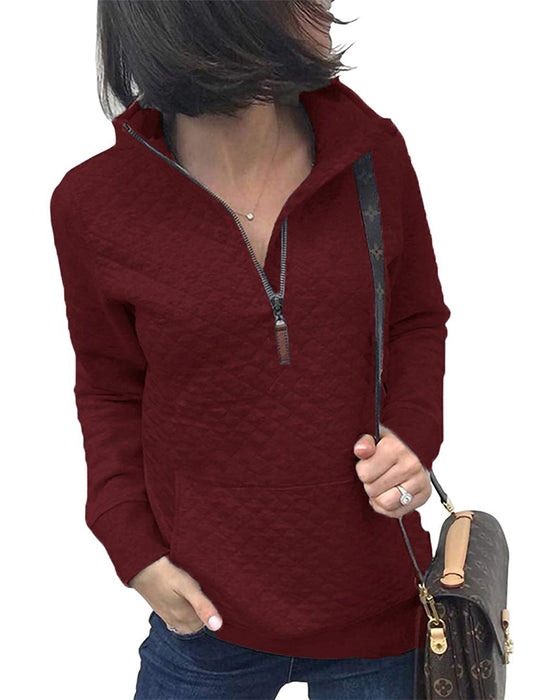 Sweatshirt Casual Dragkedja Lång Ärm