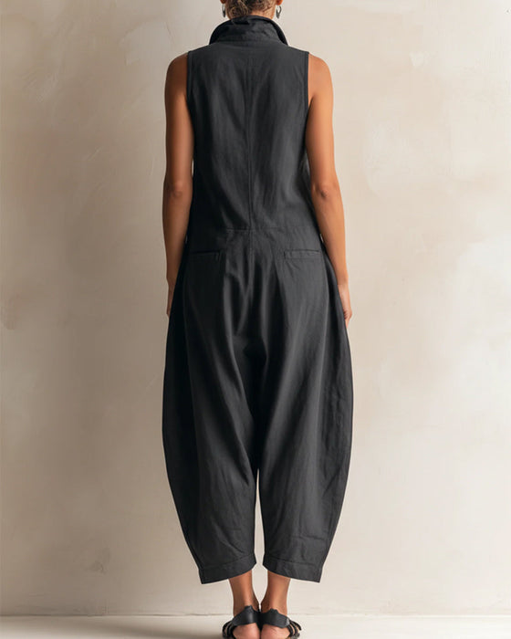 Jumpsuit Slag Ärmlös Ficka Cargo