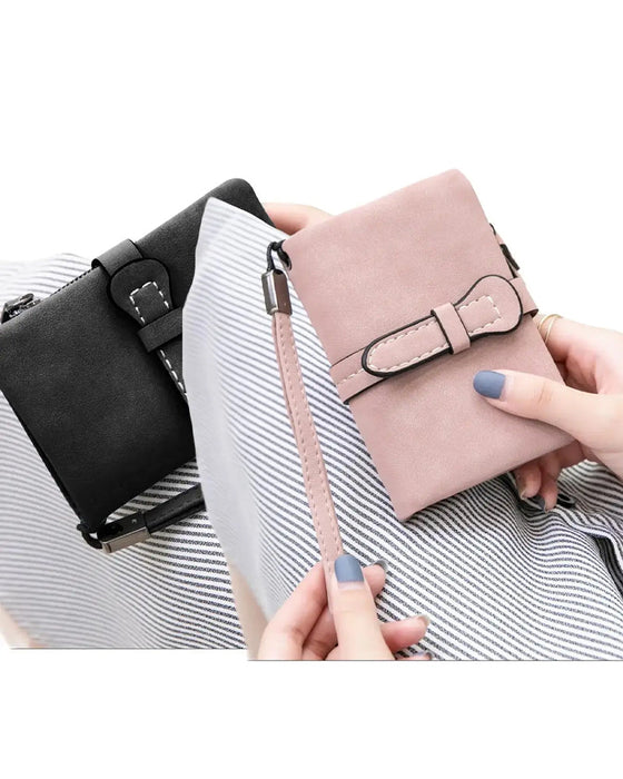Dam Elegant Minimalistisk Kort Plånbok Med Handledsrem, Casual Mångsidig Dragkedja Korthållare Plånbok, Trendig Plånbok För Dagligt Bruk