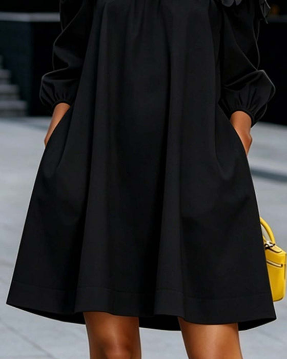 Klänning Off-Shoulder Blommig Accent
