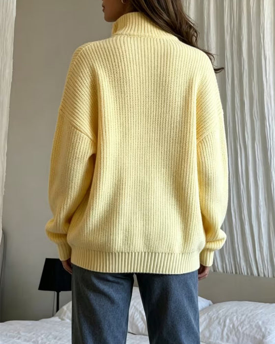 Pullover Halv Dragkedja Ståndkrage Stilig
