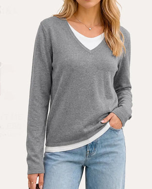Pullover Casual Faux Tvådelad