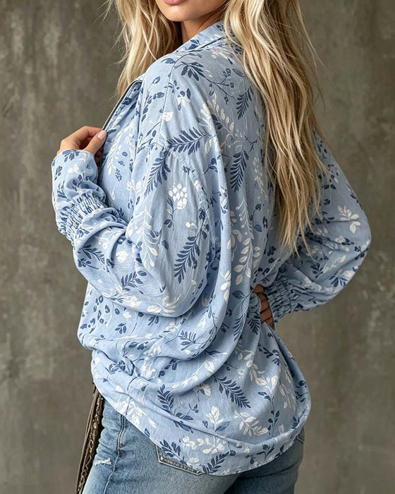 Blus Slag Dragkedja Ruffle Blad