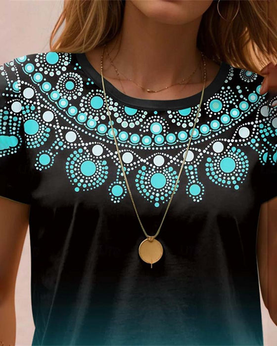 Blus med gradienttryck och avslappnad stil