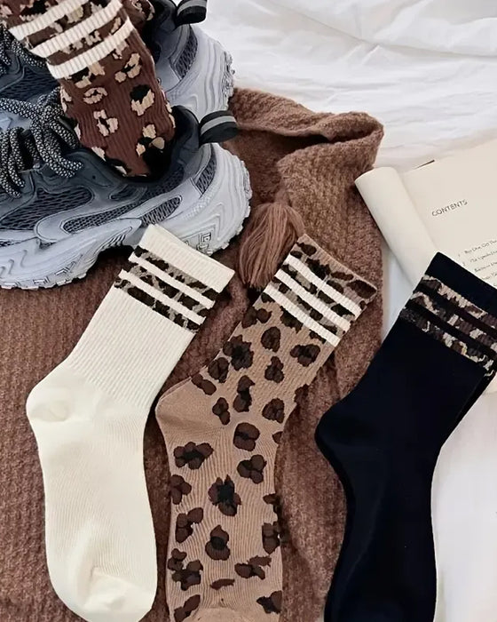 Strumpor Leopardmönster Knähöga