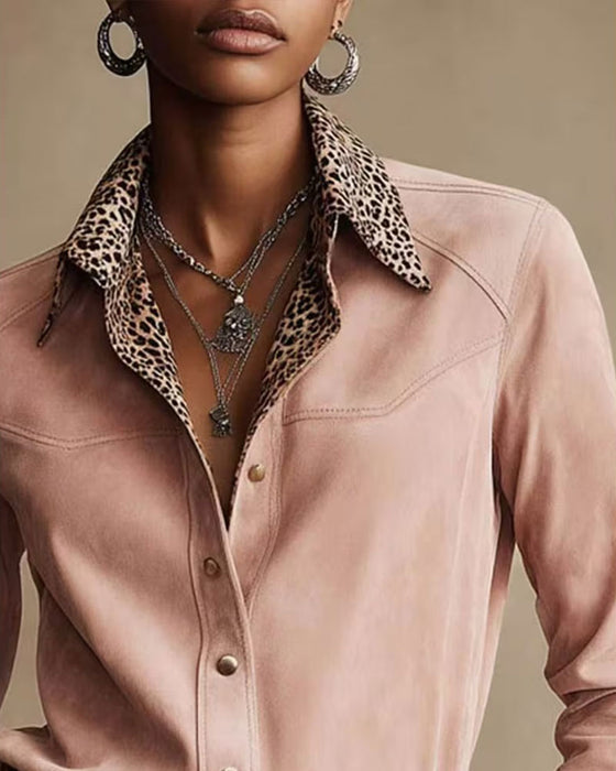 Skjorta Slag Leopard Patchwork