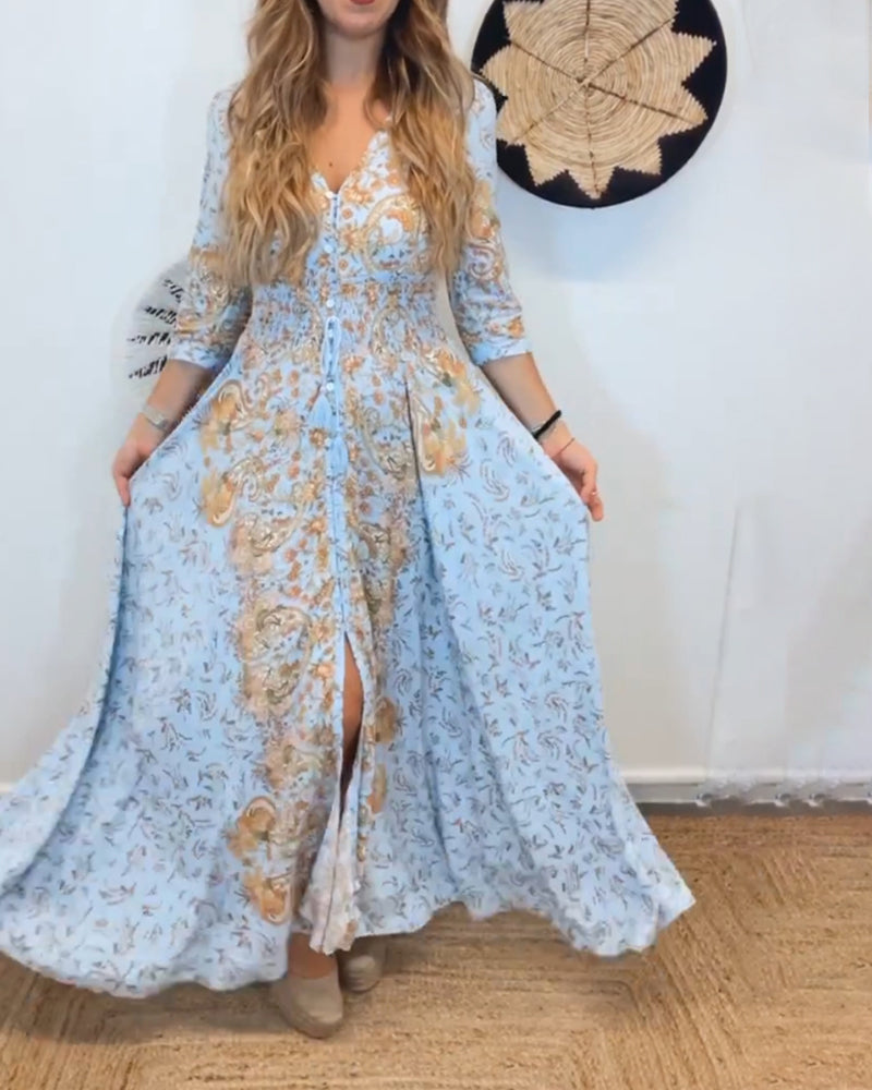 Elegant lång klänning för pendlare för kvinnor