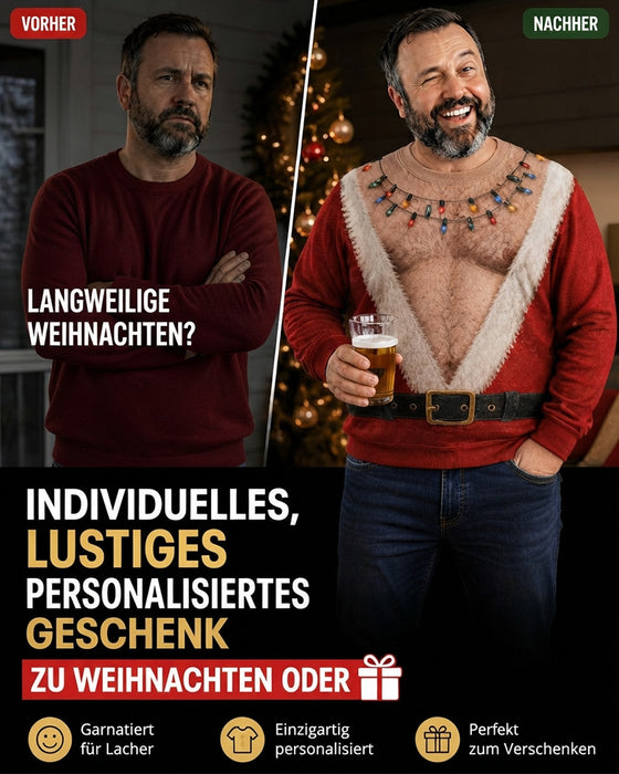 Tröja Rundhalsad Muskelprint Julstil