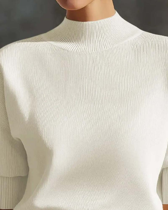 Pullover Halvturtleneck Puffärm