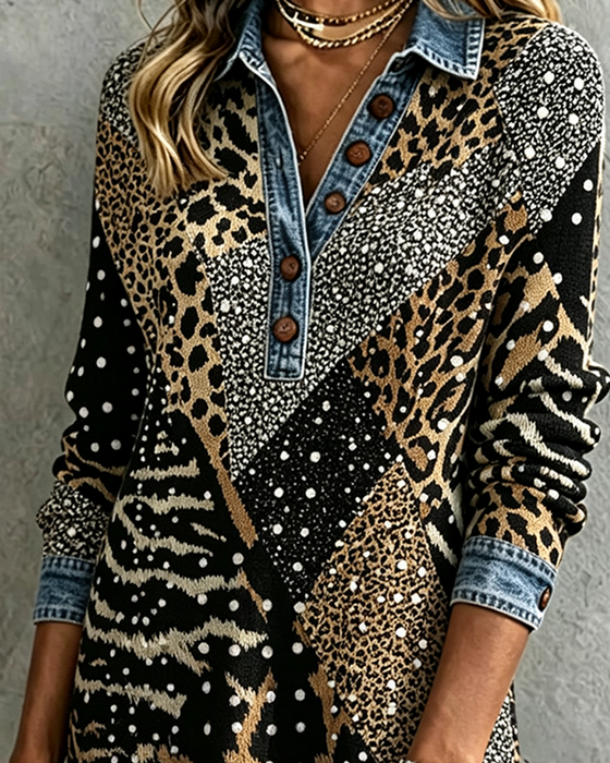 Klädning Leopard Djur Casual