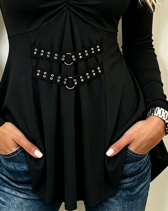 Topp Metall Ring Rynkad Casual