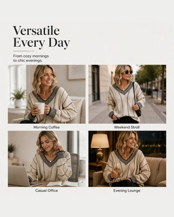 Pullover Tröja Casual Loose Fit Rand