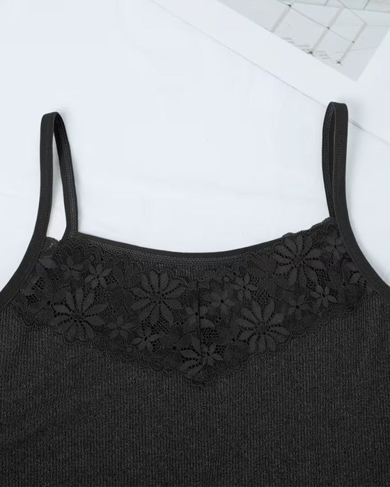 Tank Top Spets Rygg Spagettiband