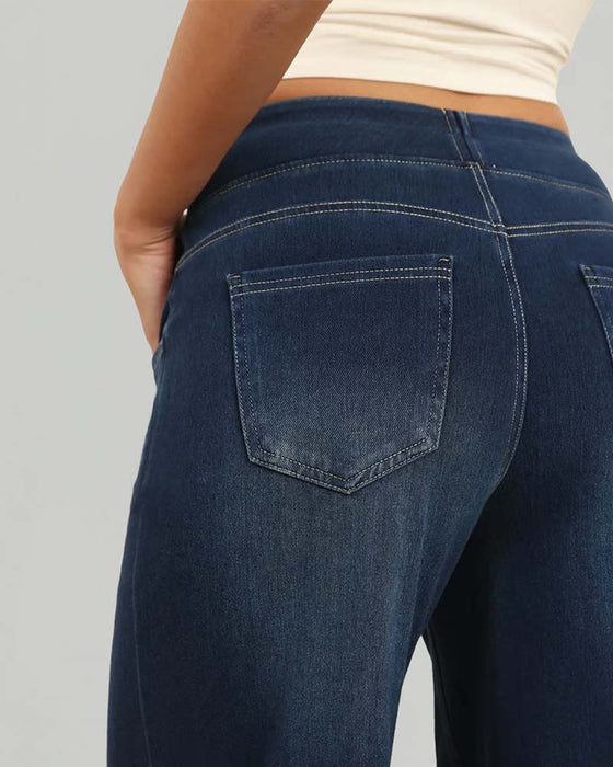 Byxor Elastisk Midja Denim Vida Ben