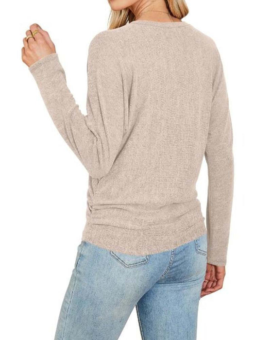 Topp Rundhalsad Solid Lång Ärm