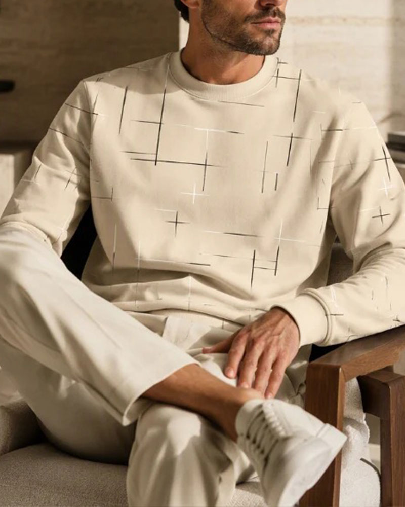 Sweatshirt Herrar Avslappnad Linje