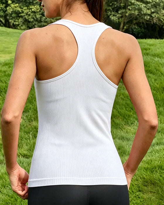 Linne Top Racerback Rem Inbyggd Bh