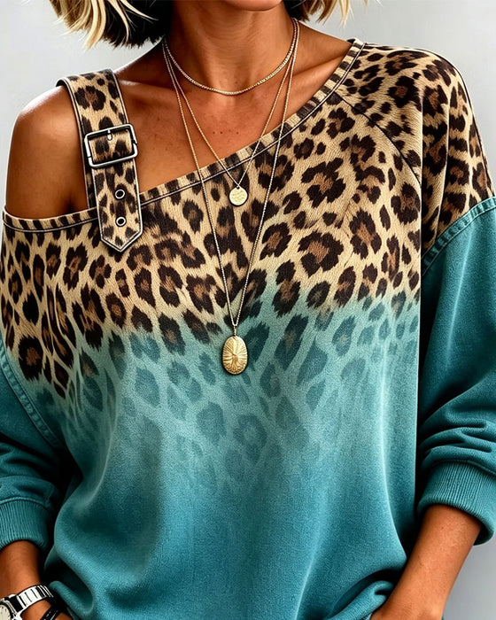 Top Gradient Off-axel Leopard Tryck