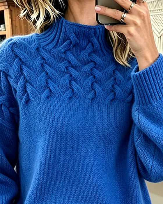 Pullover Solid Casual Lång Ärm
