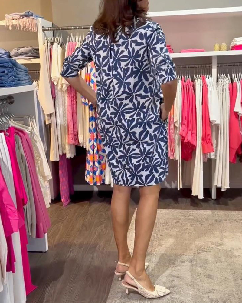 Casual klänning med tryckt och Above knä